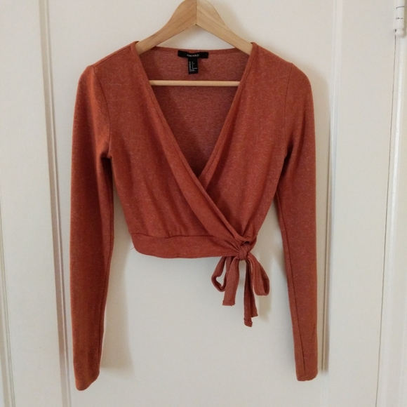 Free With Purchase - Cropped Faux Wrap Knit Top - Picture 6 of 6